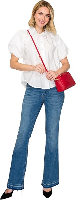 FashionPuzzle Triple Zip Small Crossbody Bag