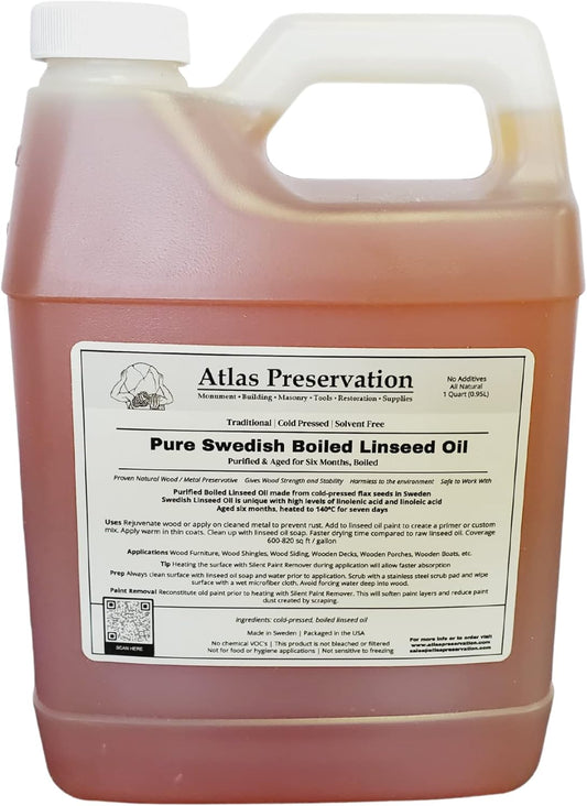 Pure Swedish Boiled Linseed Oil - 1 Quart