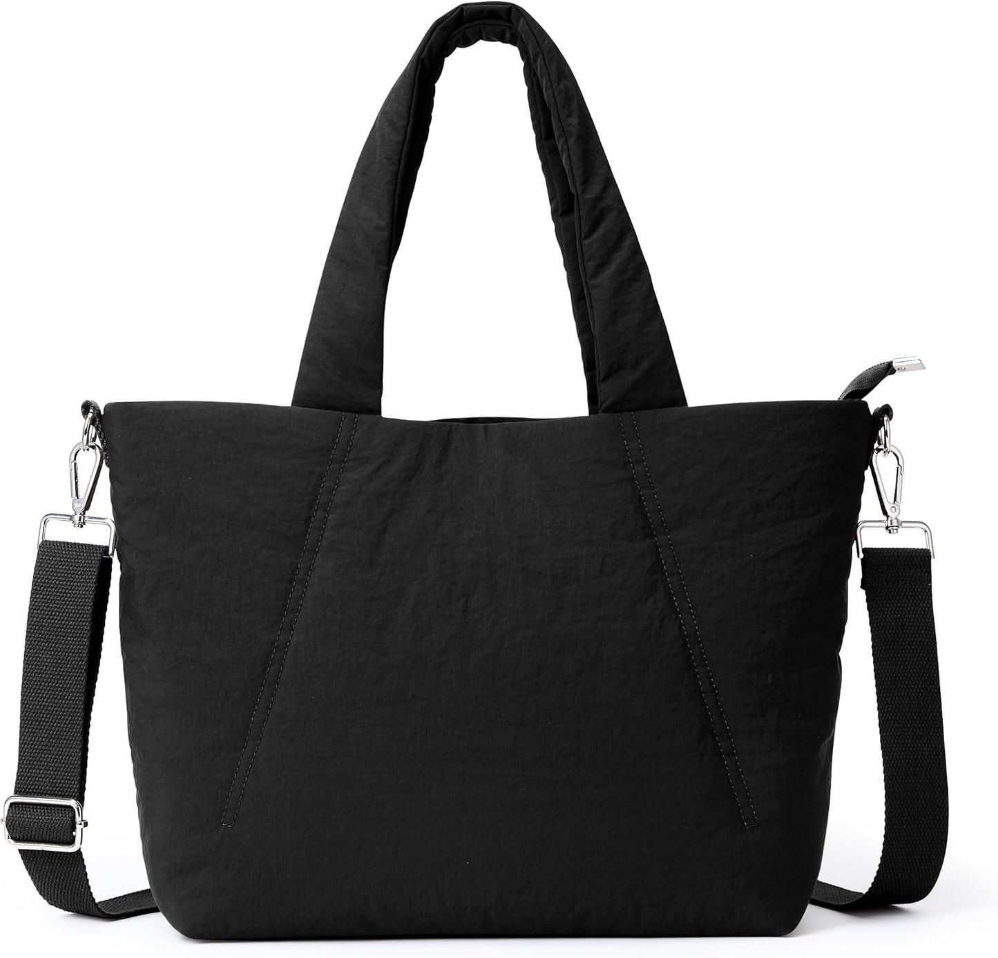 KALIDI Quilted Carryall Tote Bag, Large Puffer Crossbody Women Handbags Shoulder Soft Fluffy Lightweight Travel