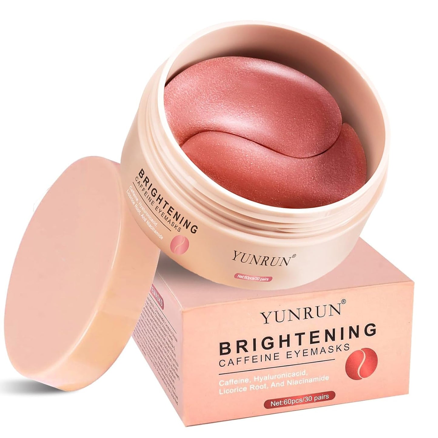 Brightening Eye Mask - Hyaluronic Acid Eye Mask with Caffeine,under Eye Patches for Puffy Eyes and Dark Circles - 60 eye patches to minimize wrinkles and eliminate ï¼under eye care (1pcs)