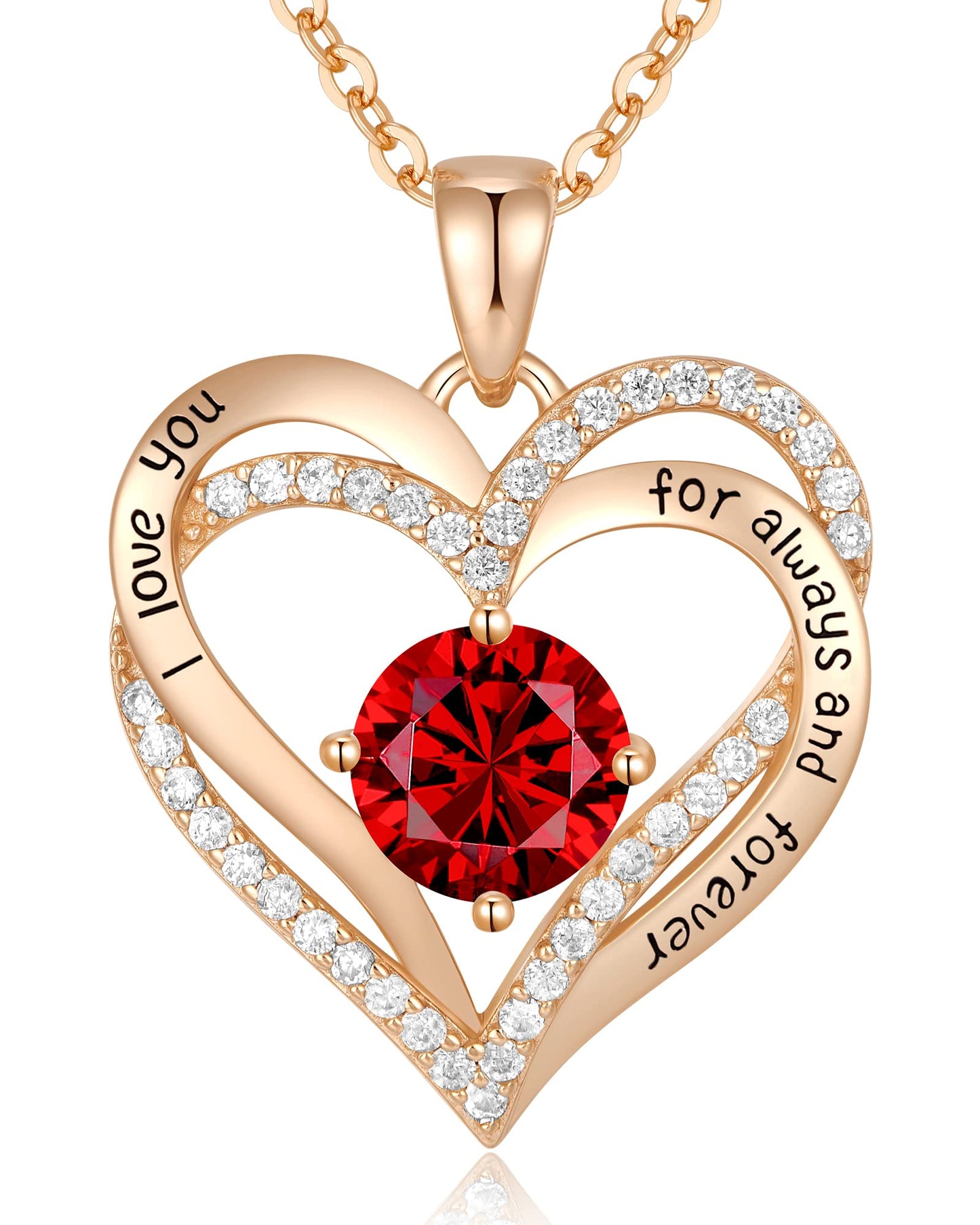 CDE Forever Love Heart Necklaces for Women, Wedding Anniversary, Birthday Mothers Day Gifts for Mom, Mother, Wife, Girlfriend, S925 Silver Jewelry with Birthstone Pendant
