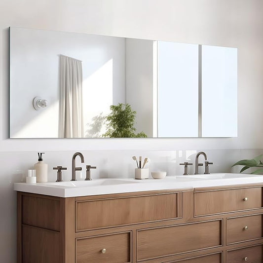 CILIBER Frameless Mirror, 24x60 Inch Large Bathroom Mirrors for Wall, Upgraded Shatterproof Rectangle Vanity Mirror Over Sink with Polished Edge for Bathroom,Bedroom,Living Room and Entryway