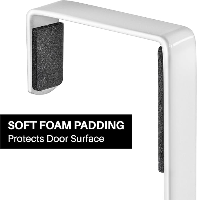 LYNK Professional® Home™ Over The Door Hooks - 10 Hook Over The Door Hanger - Over Door Coat Rack - Hanging Towels or Clothes - Bathroom, Bedroom or Laundry Room - Lifetime Ltd. Warranty – White