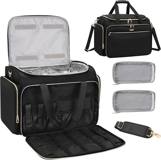 MONSTINA Hairstylist Travel Bag, Extral Large Hairdressing Bag Hair Tools Travel Case with Adjustable Dividers Professional Beauty Hairdresser Accessories Bags for Barber Heat Insulation