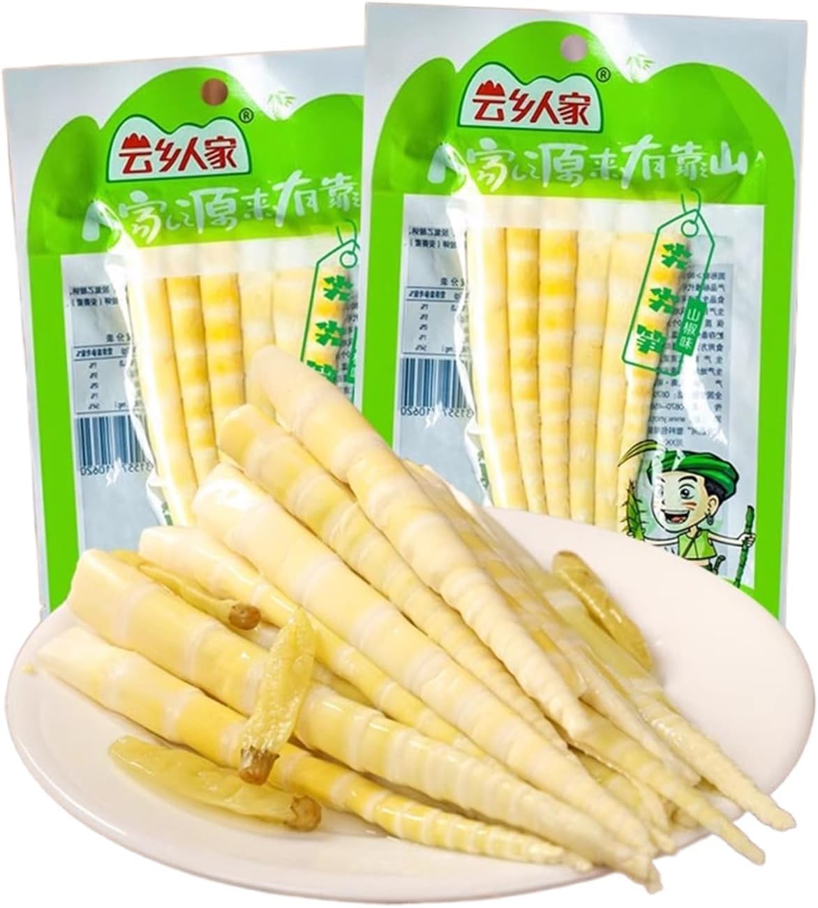 Pickled Bamboo Shoots , Fresh Mountain Pepper Crispy Tender Shredded Bamboo Shoots, Fresh Bamboo Shoots, Tender Bamboo Shoots, Crispy Bamboo Shoots, Instant Snack, Snacks & Leisure Food, Chinese Pickled Vegetables (3.1 Oz*6 Bags)