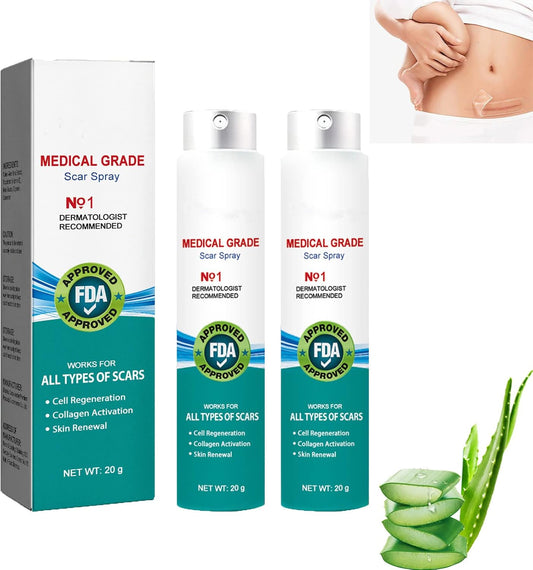Scar Remove，Scar Remove Medical Grade Scar Spray，Etuih Scar Removal Spray，Acne Scar Treatment for Face, Acne Scars and Dark Spaot Remover, Gentle Skin Care for Acne Prone Skin (2PCS)