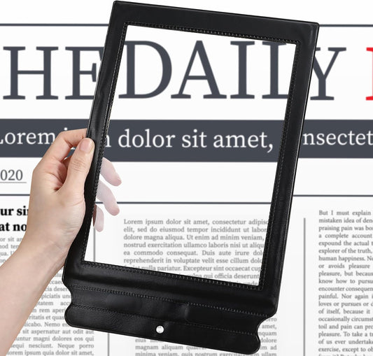 3X Full Page Magnifying Glass for Reading, Lightweight Rectangular Magnifier Provide Full Book Page Viewing Area, Handheld Magnifier Sheet for Reading Small Prints, Low Vision and Seniors