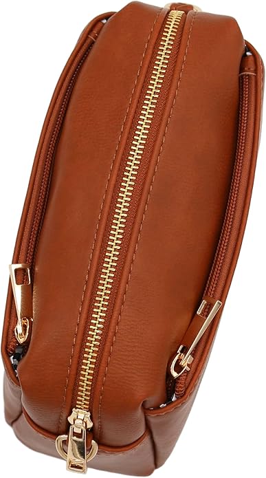 FashionPuzzle Triple Zip Small Crossbody Bag