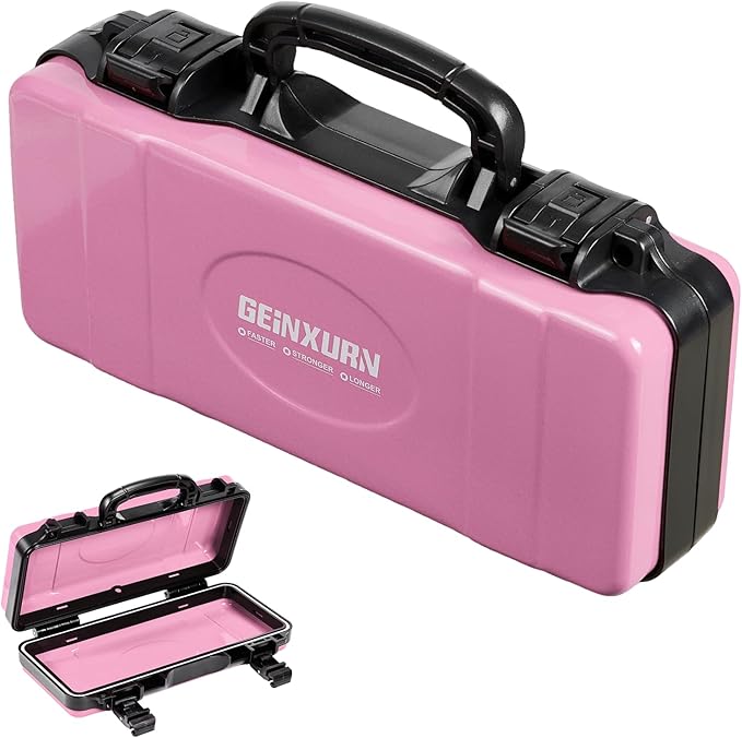 11âPink Tools Box, Portable Steel Heavy-duty Tool Case with Safety Latch and Handle for Tools Storage and Organizers, Home DIY