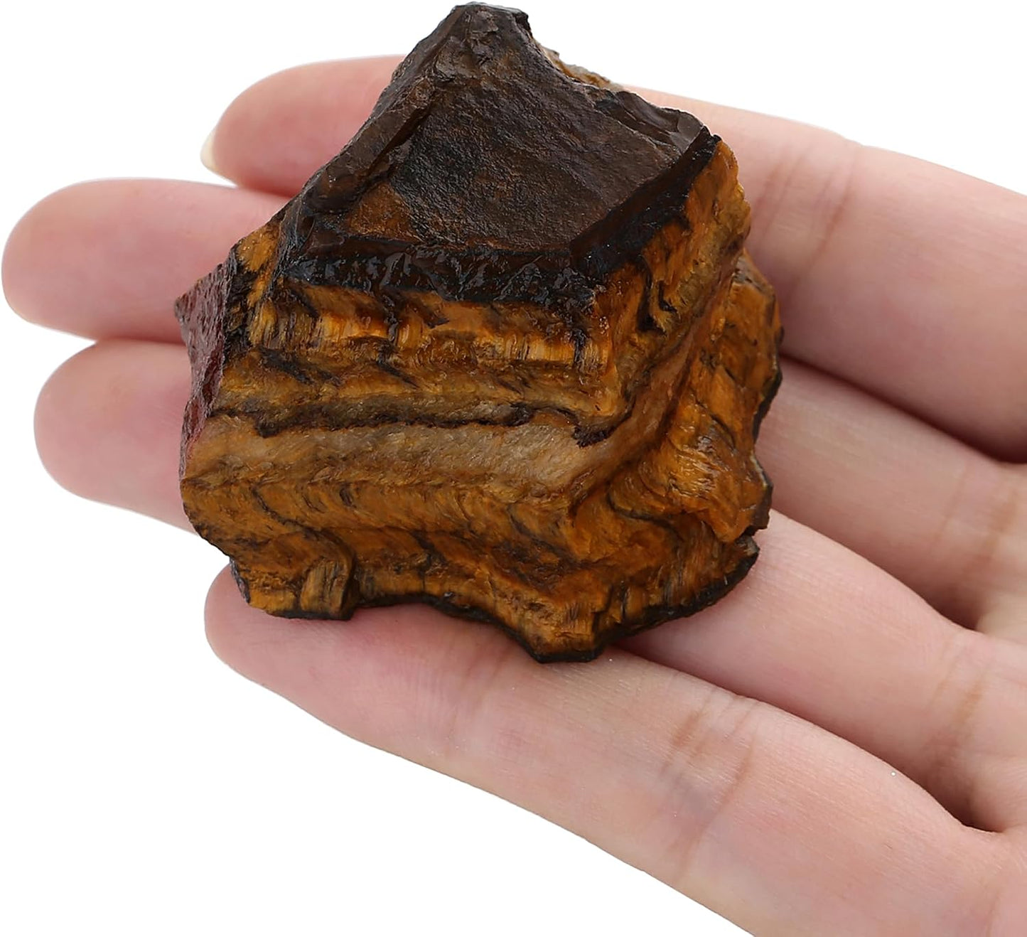 XIANNVXI Tigers Eye 1.8-2.2" Large Raw Crystals and Healing Stones Natural Rough Crystal Rocks for Decor Gifts Tumbling Cabbing Polishing Fountain Rocks 1PCS