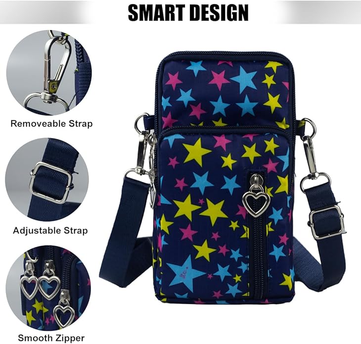 JANKS Small Crossbody Bag for Women - Mini Phone Purses with Crossbody Strap and Wallet - Nylon Arm Bag