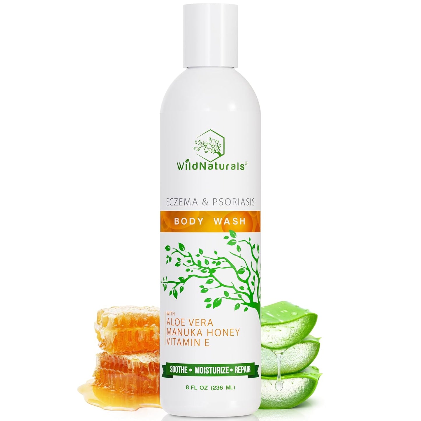 Moisturizing Eczema Body Wash – Gentle Psoriasis Body Wash for Itchy, Dry Skin Relief – Eczema Soap for Redness and Flareups – Hydrating Cleanser for Women and Men
