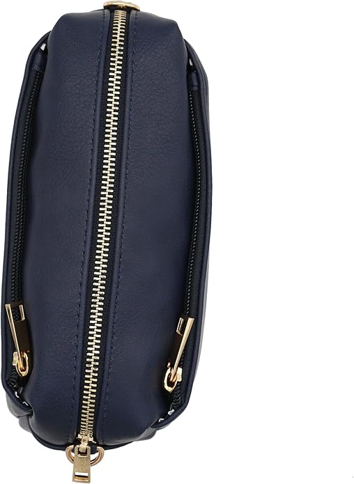 FashionPuzzle Triple Zip Small Crossbody Bag