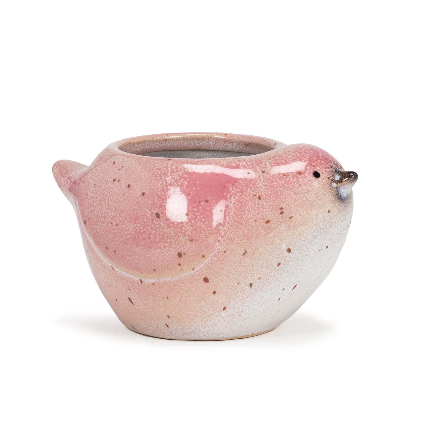 Abbott Collection Stoneware Bird Planter - Pink, Small (3" H)"