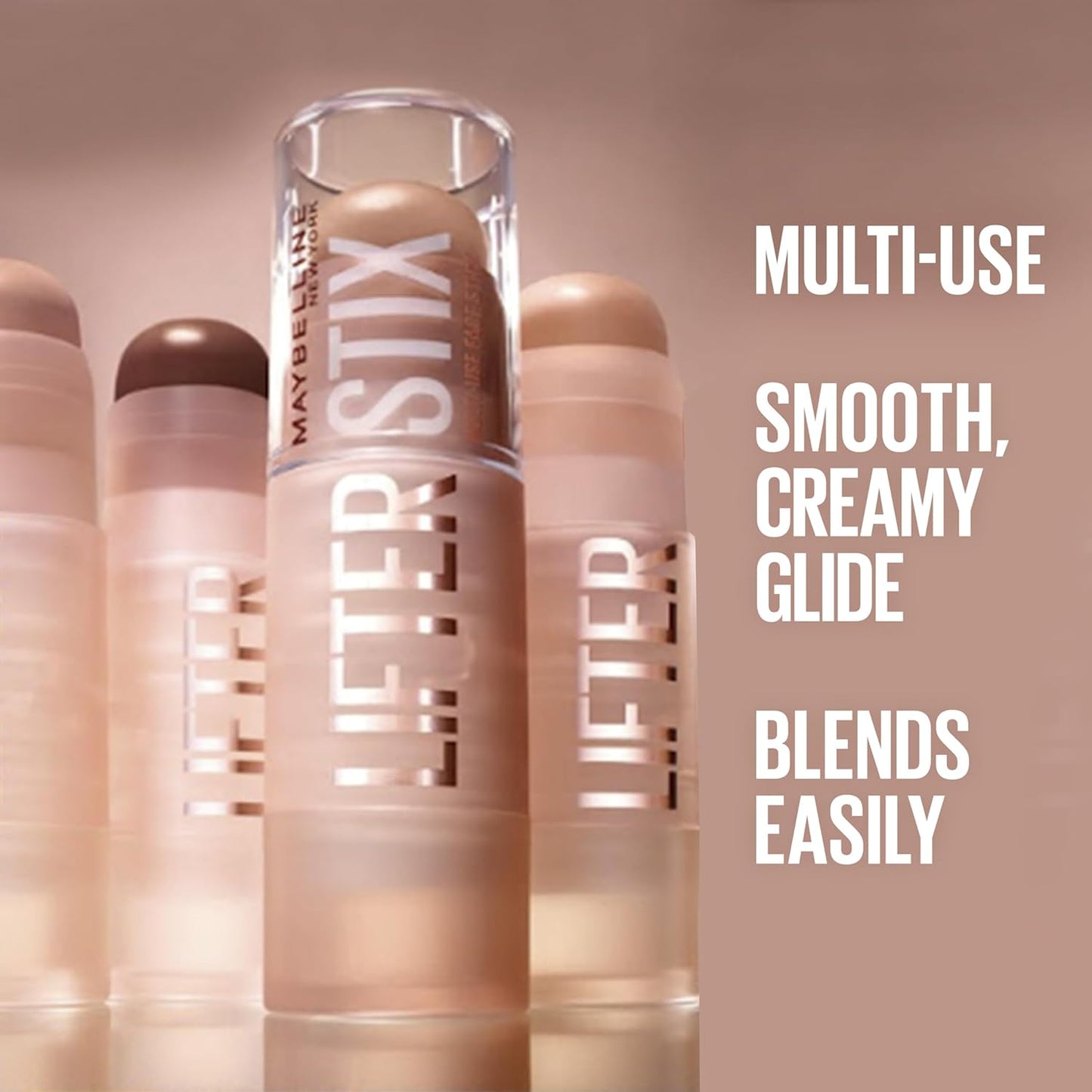 Maybelline Lifter Stix Multi-Use Face Stick - Contour, Bronzer, Concealer and Foundation Stick, All-In-One Creamy Face Makeup with Cranberry Seed Oil, 35, 1 Count