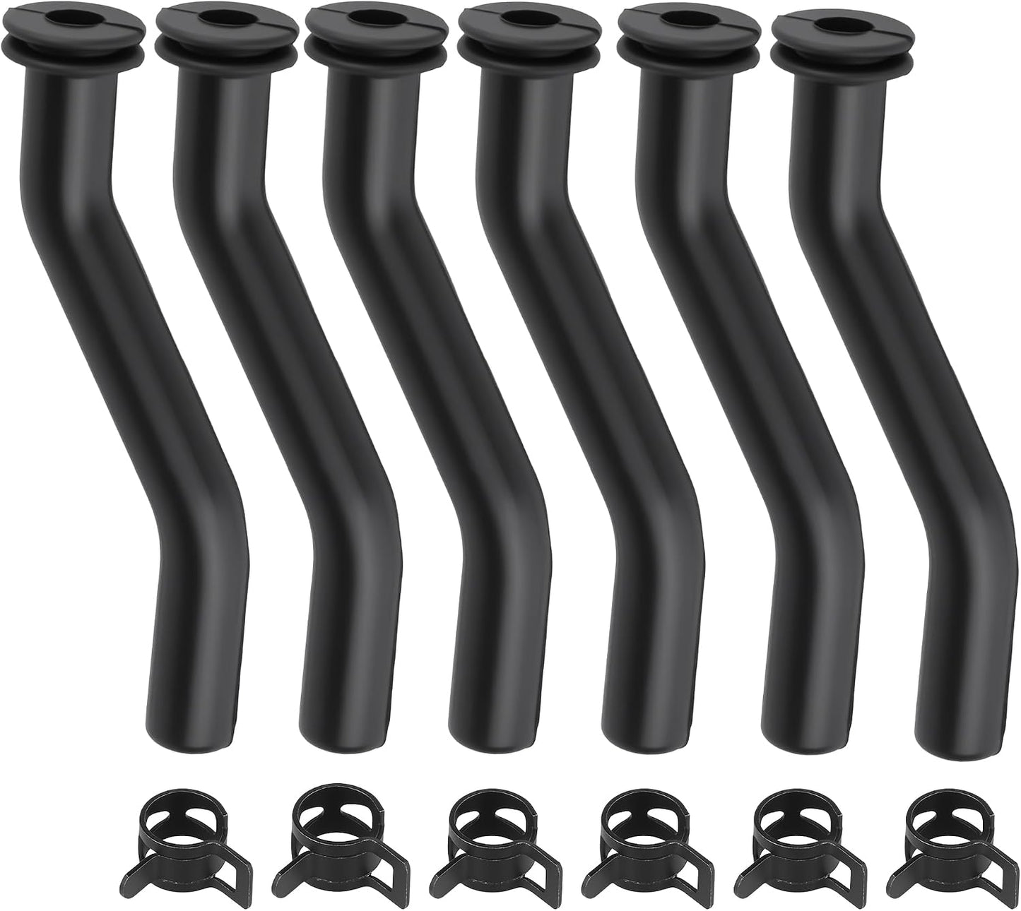 6-Pack Fuel Pump Vacuum Hose Kit, 596163 Rubber Vacuum Hose Compatible with Briggs & Stratton 596163 593998, Vacuum Hose 596163 for John Deere D140 E100 Riding Mower Maintenance and Smooth Run.