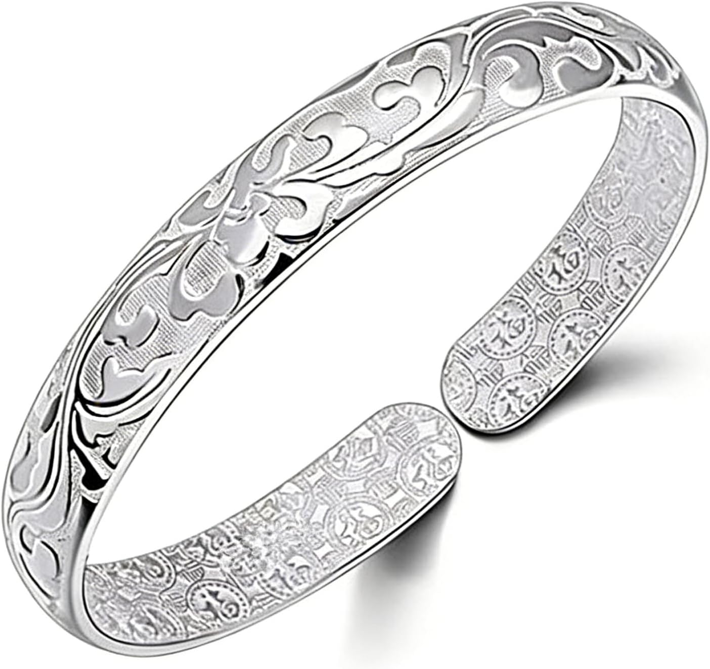 AINIFU Women Blossoms Jewelry Sterling Silver Bracelet Fashion Cuff Bangle Chain Bracelets Practical Processed Personalized Ideas Bracelet
