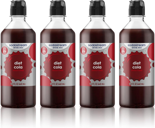 SodaStream Classics Diet Cola New Pour Bottle, 14.9 Fl Oz, Pack of 4
