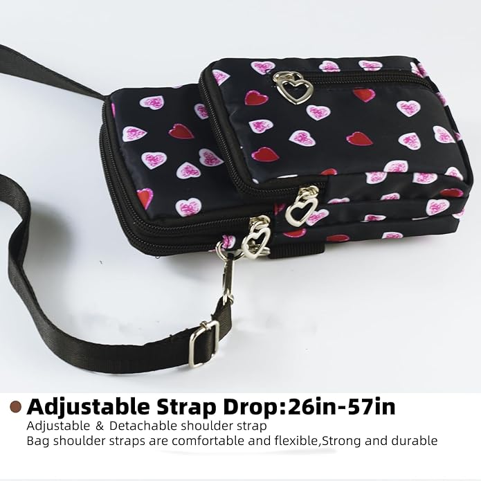 JANKS Small Crossbody Bag for Women - Mini Phone Purses with Crossbody Strap and Wallet - Nylon Arm Bag