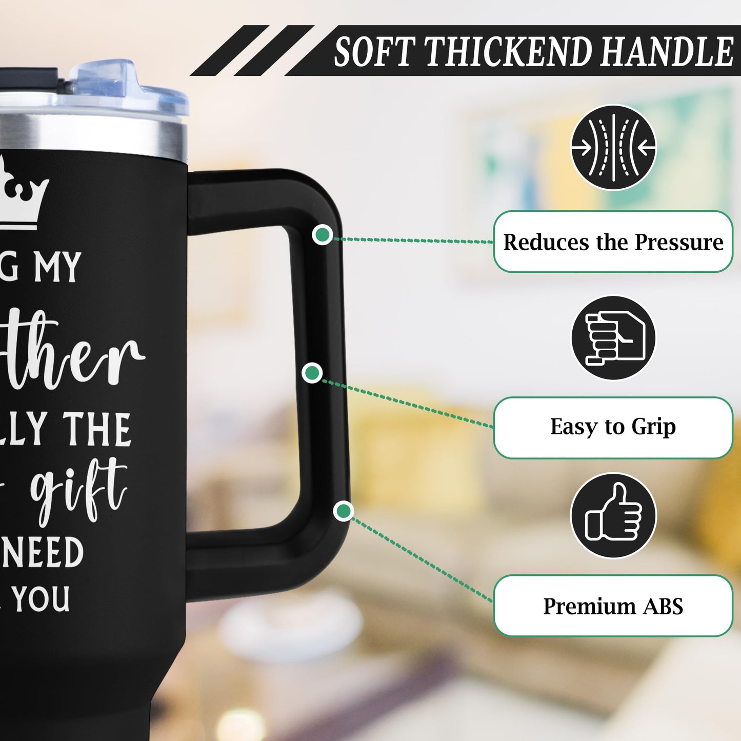 Joyloce Gifts for Brother Adult, Big Brother Gift for Boy from Sister, 1 Pc 40oz Tumbler with Handle for Birthday Christmas