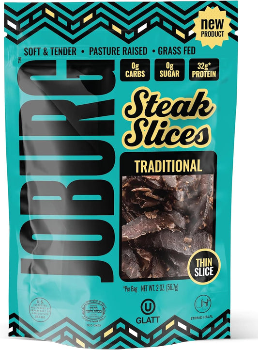 JOBURG TRADITIONAL FLAVOR Steak Slices Biltong Meat Snack Kosher Halal (2OZ, TRADITIONAL)