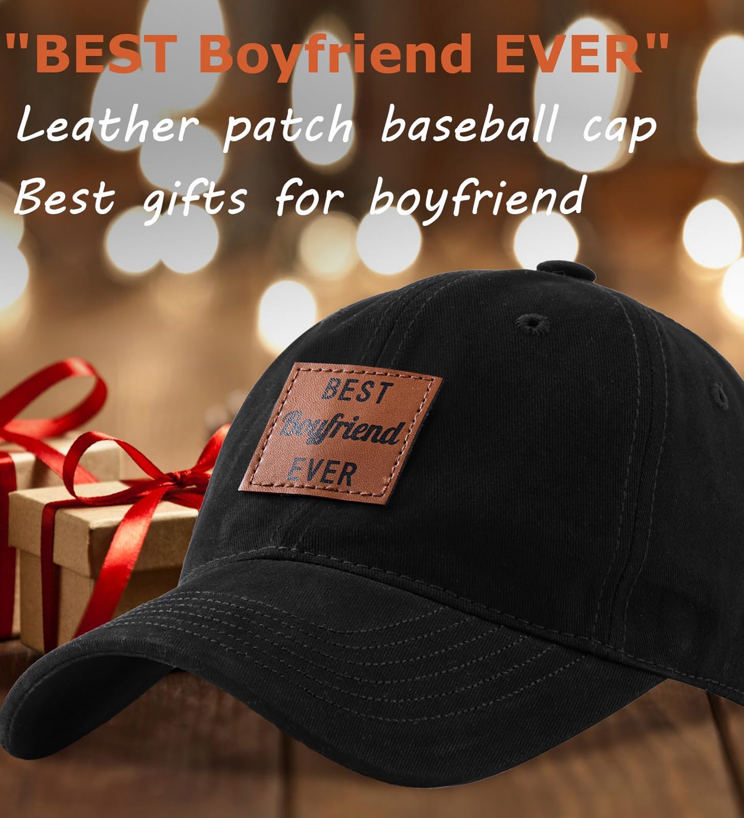 MEINICY Boyfriend Valentines Day Gifts, Anniversary Birthday Valentines Day Gifts for Him Boyfriend Dad Hat Black