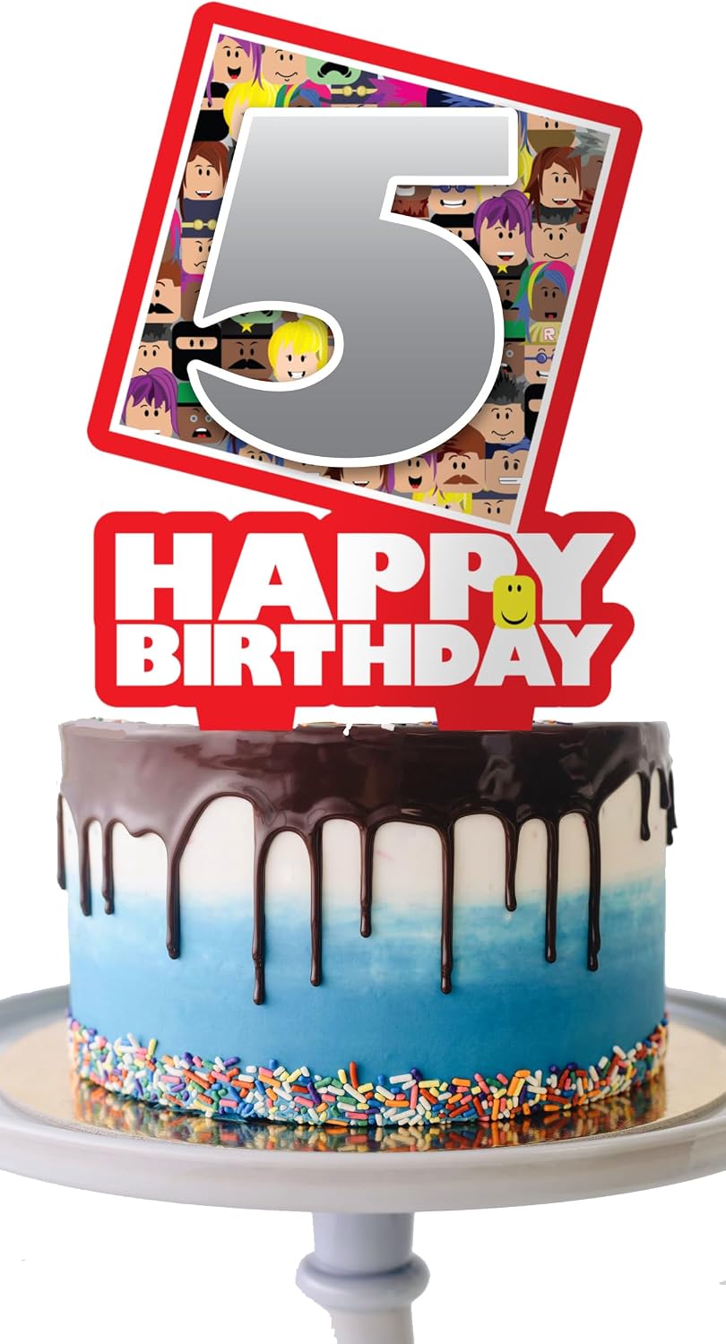 Custom Blox Gamer Birthday Cake Topper Add Your Number Party Decor