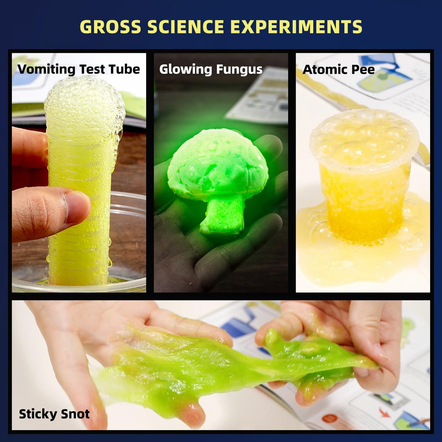 GobiDex Gross Science Experiments - Brain Dissection, Snot Making & Glowing Heart, Human Anatomy Science Kit for Kids, Educational STEM Toys, Birthday Gifts for Boys & Girls Ages 8-12