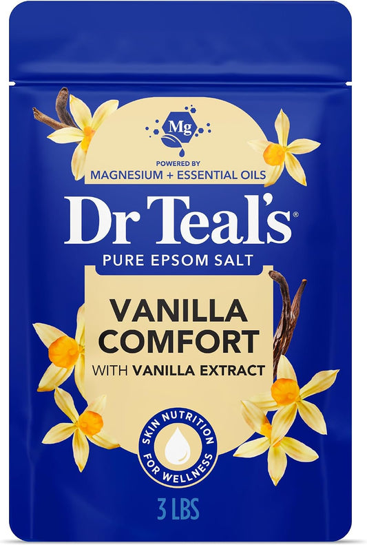 Dr Teal's Epsom Salt Magnesium Soak, Vanilla Comfort, 3 lbs