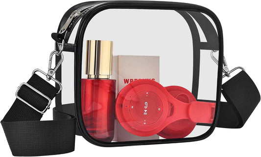 Clear Bag for Stadium Events, Transparent Messenger Bag Stadium Approved Crossbody Bag for Women & Men