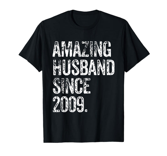 Amazing Husband Since 2009 16 Years Wedding Anniversary T-Shirt