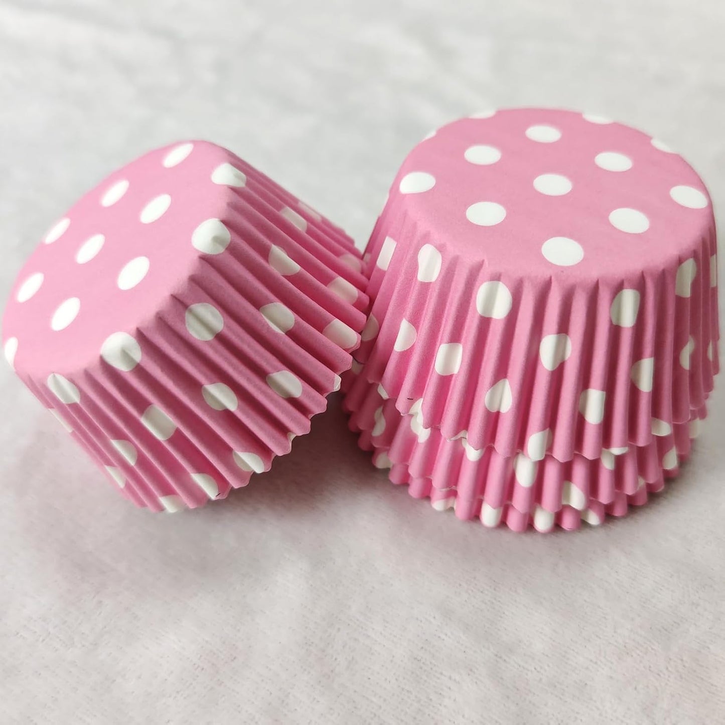 Lucky Star Pink Polka Dot Paper Muffin Cupcake Liners case Baking Cups 100 pcs,Standard Size 2x1.25inch