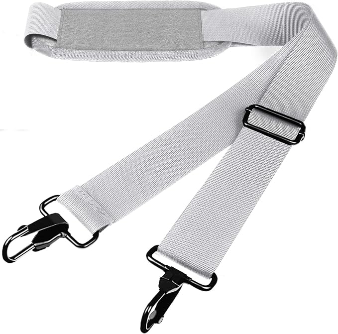 Askuko 56 Inch Shoulder Strap, Universal Adjustable Shoulder Belt Replacement Laptop Bag Shoulder Strap with Metal Hooks for Briefcase, Laptop Messenger Crossbody Bag, Luggage Duffel Camera, Grey