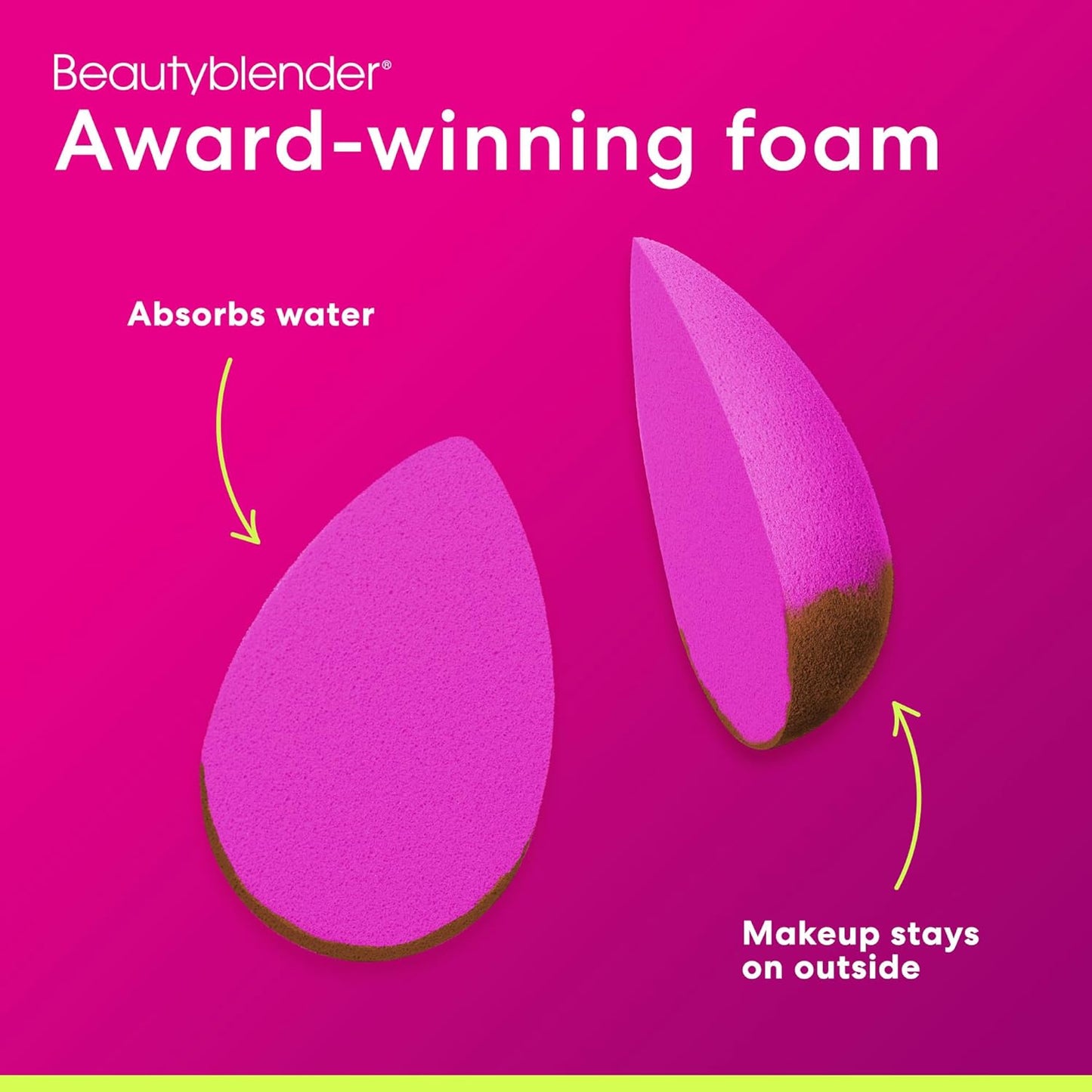 Beautyblender® | Electric Violet Beauty Blender Makeup Sponge, Super-Soft Foam Easily Blends Foundations, Powders & Creams, Made in USA, Reusable, Washable, Streak Free Application, Vegan