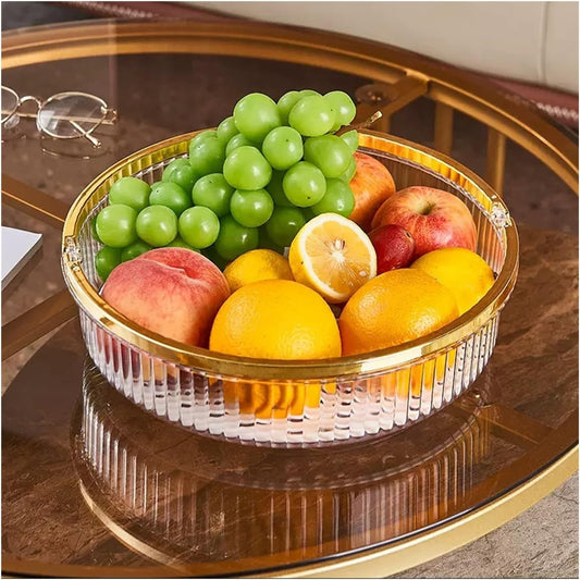 Fruit Bowls Light Luxury Style Fruit Tray Home Living Room Coffee Table Tray Snack Placement Storage Box Fruit Basket High Grade Fruit Tray Decorative Fruit Basket (Color : 1)