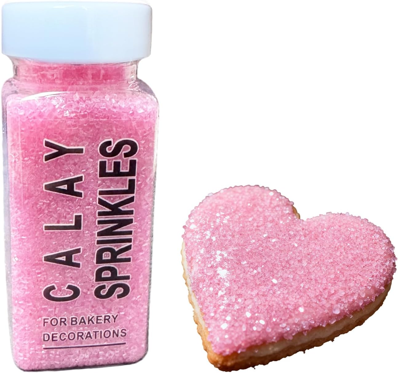 Pink Sprinkles for Baking, Pink Sanding Sugar Crystals, 4.23 ounces Edible Sparkling Coarse Sugar Sprinkles for Cake Decorating, Cupcake Topper, Cookie Toppings, Wedding Birthday Christmas Supplies