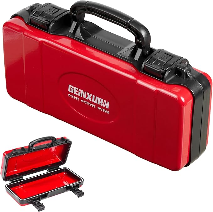 11âRed Tools Box, Portable Steel Heavy-duty Tool Case with Safety Latch and Handle for Tools Storage and Organizers, Home DIY