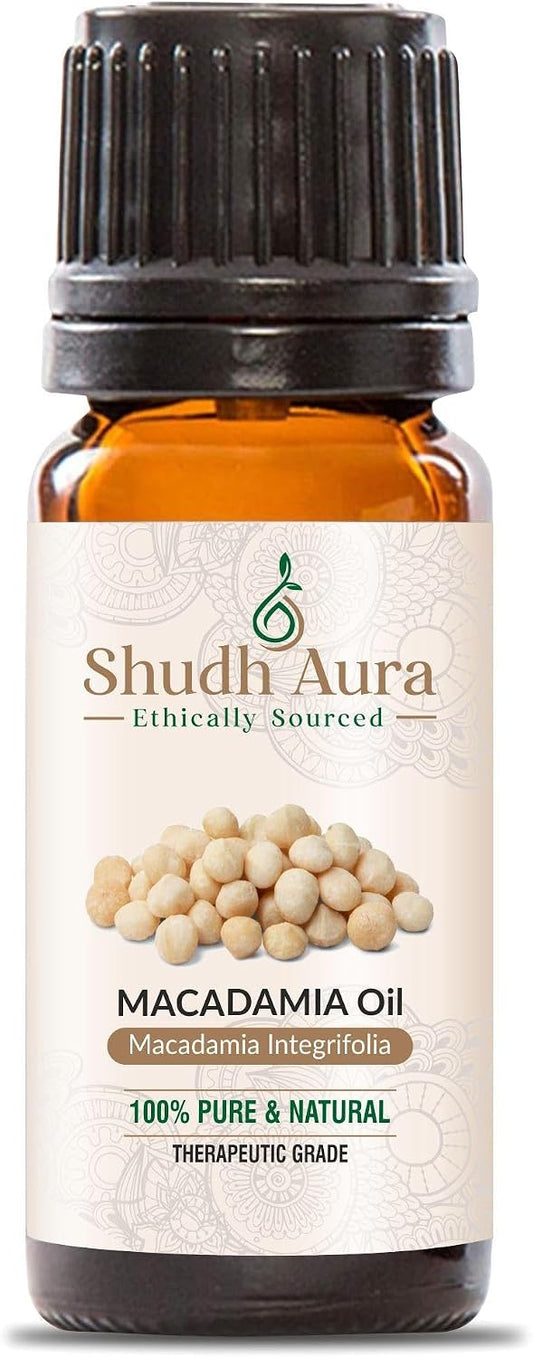 Macadamia Nut Oil | Carrier Oils | 100% Pure, Undiluted & Natural | Therapeutic Grade for Aromatherapy & Diffuser (10ML)