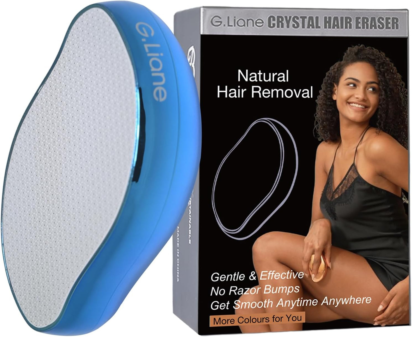 Crystal Hair Eraser,Upgraded Painless Crystal Hair Remover,Effective Nano Glass Hair Removal Device and Skin Exfoliation,Body Epilator for Women and Men(Royal Blue)