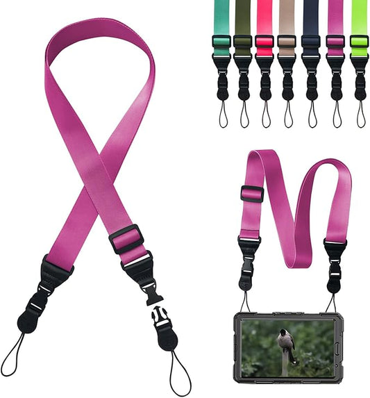 Adjustable Shoulder Strap:Comfortable iPad Strap Nylon Neck Lanyard for iPad/Samsung Tablet Case,Camera Binocular Crossbody Laptop Luggage Bag(Purple)