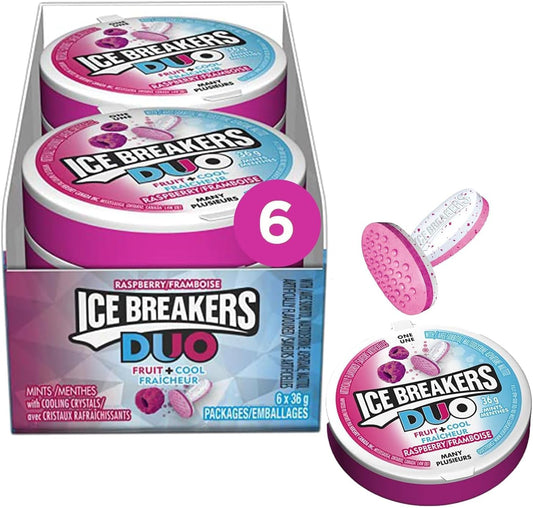 Ice Breakers Duo Raspberry Mints, 1.5oz. 36g(Pack of 6){Imported from Canada}