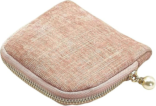 Small Travel Jewelry Case - Jewelry Travel Organizer Bag with Tassel Zipper for Bracelets, Necklaces, Bangles, Jewelry Organizer Storage Bag Gift for Women Girls - LJB002-Pink
