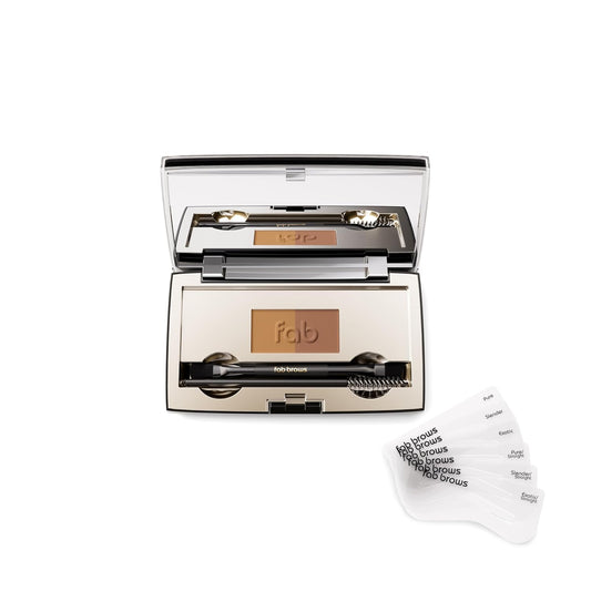 Duo Eyebrow Kit - Light / Medium Brown Makeup Kits Eye Brow Stencil Contour Palette Cosmetics Powder for Women