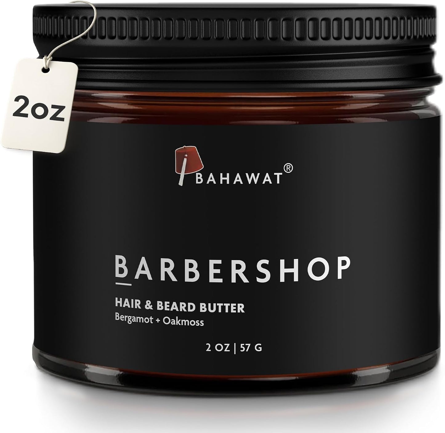 BAHAWAT Hair & Beard Butter for Men Leave-in Conditioner - Barbershop scent - Strengthen & Soften– Made in USA -Organic Natural Ingredients | The Best Beard Butter - 2 oz.