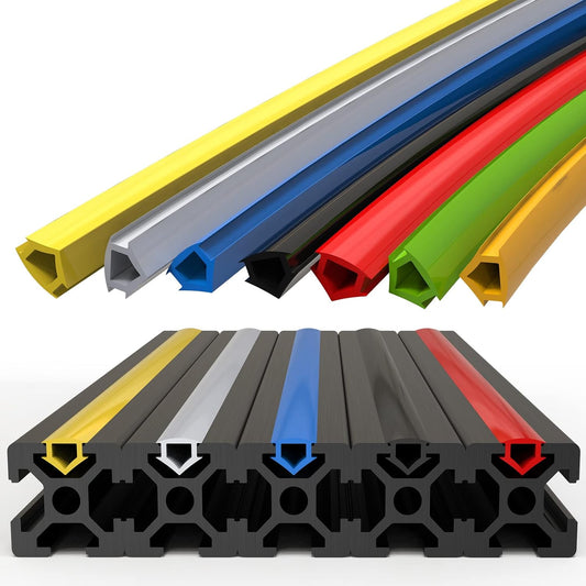 6 Meters Dust Protection Soft Cover Seal Strip, 8mm Slot 30 Series Aluminum Extrusion Profile Flat Seal, Black/Silver/Blue/Red/Yellow (Silver)