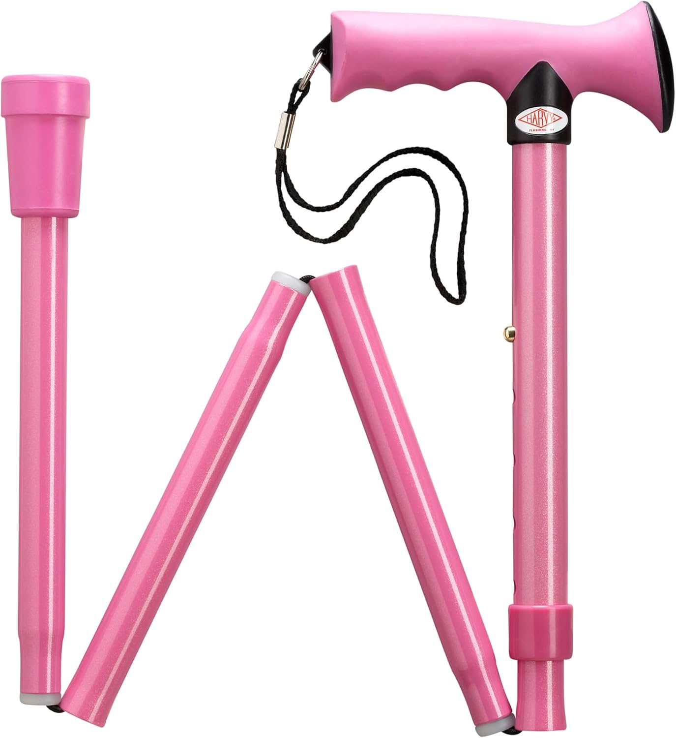 Overmold Ergonomic Folding Walking Cane (Light Pink) by HARVY