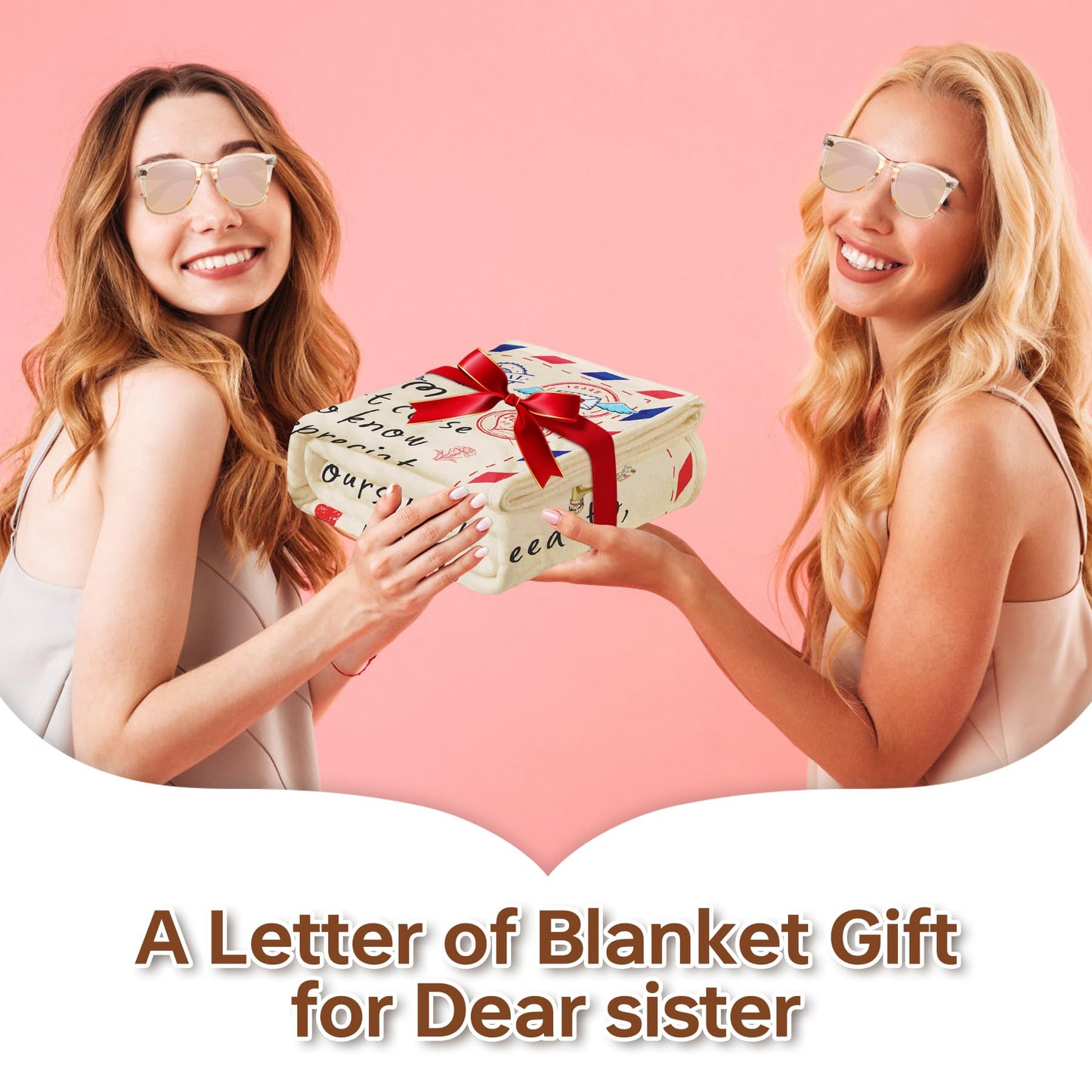Sister Gifts Throw Blanket for Sisters,Sister Birthday Gifts,Mother's Day,Super Soft Flannel Love Present A Letter Blankets with Butterfly 50"x60" for Christmas,Valentines Day,Bed,Couch