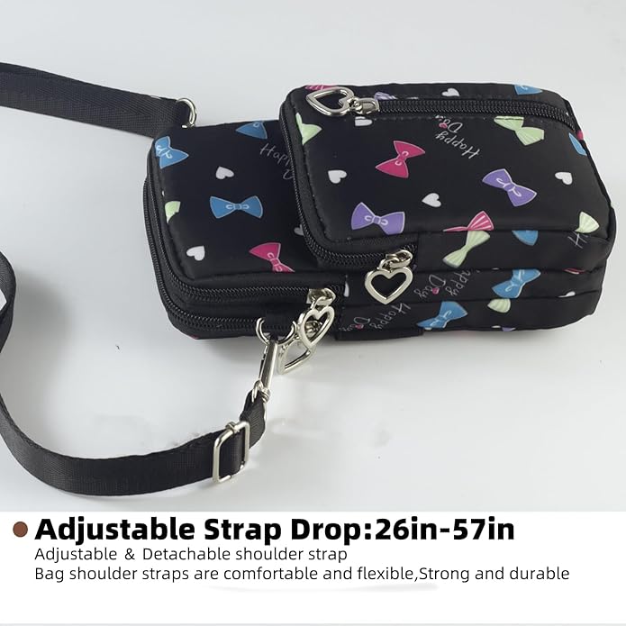 JANKS Small Crossbody Bag for Women - Mini Phone Purses with Crossbody Strap and Wallet - Nylon Arm Bag
