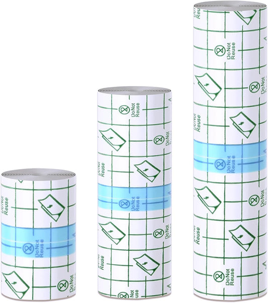 Emalla 3 Rolls Second Skin Tattoo Cover, Waterproof Tattoo Aftercare Bandage Breathable Tattoo Cover Up Patch Tape Tattoo Film 2", 4", 6" x 2.2 Yard Tattoo Supplies for Healing Wrap Swimming Shower