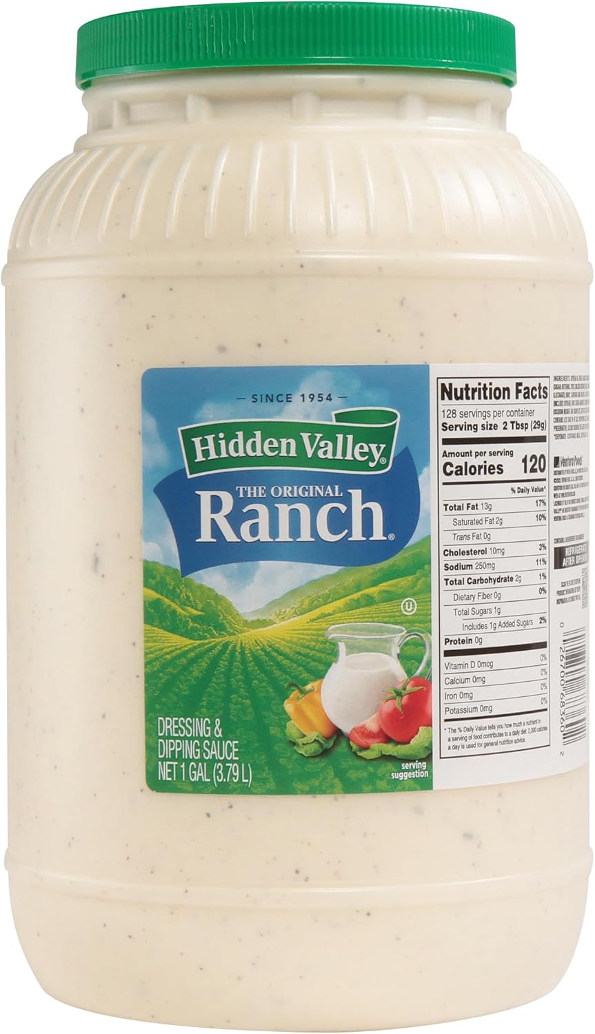 Ventura Foods Hidden Valley Original Ranch Dressing & Salad Topping - Ideal for Restaurants, Catering, Dipping, Salad Dressing & Large Family Meals, 1 Gallon Bulk Jug